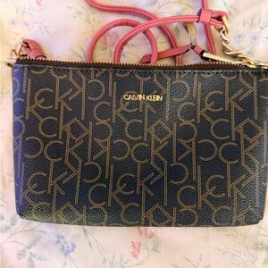 Calvin Klein Blue and Pink Crossbody Bag